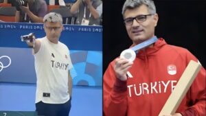 तुर्की एक प्रसिद्ध गन स्पर्धारक यूसुफ डीकेक है जो अपनी साधारण सी लिबास पहने ओलिंपिक में आते है