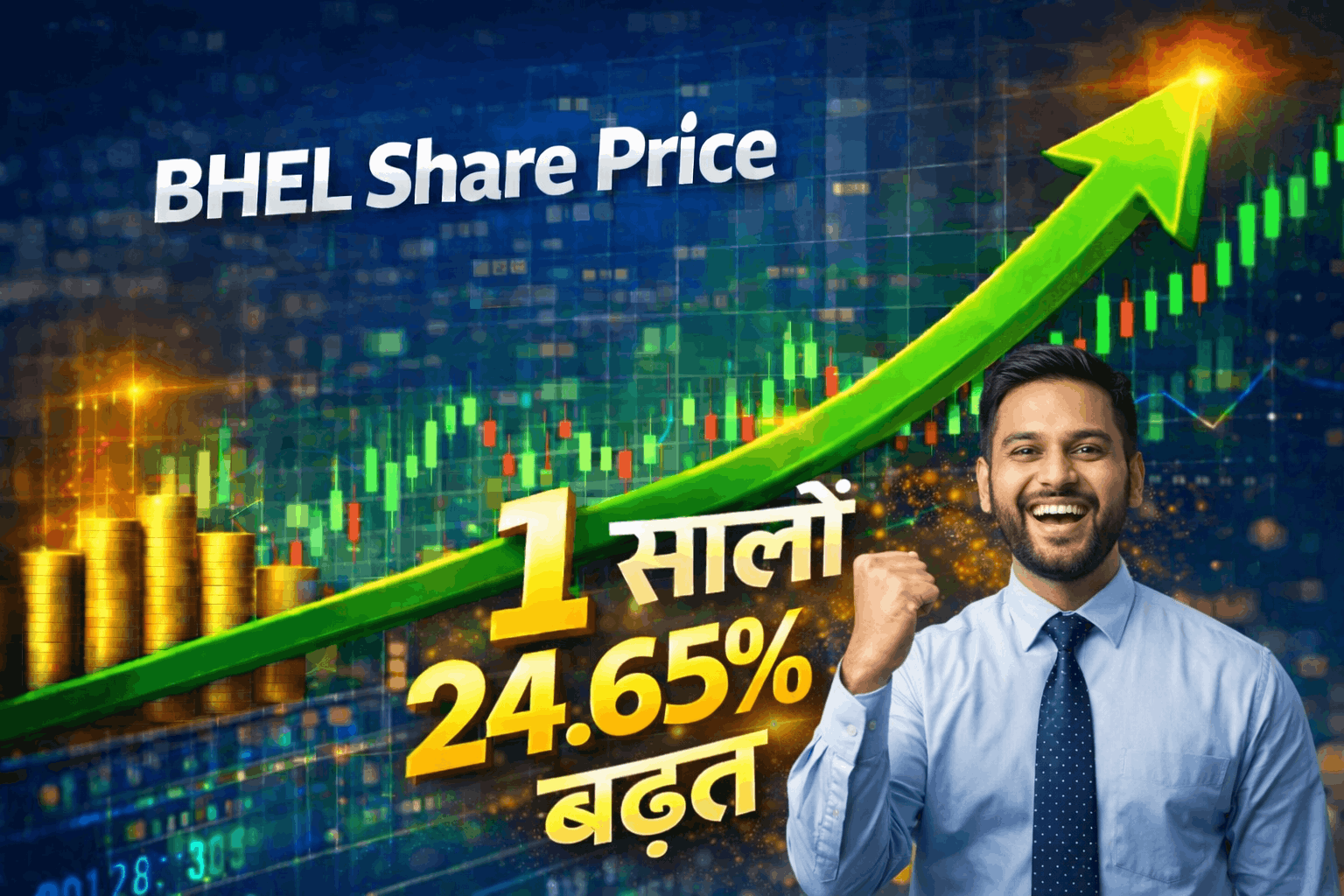 BHEL share price ने पिछले एक साल में 24.65%
